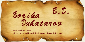 Borika Dukatarov vizit kartica